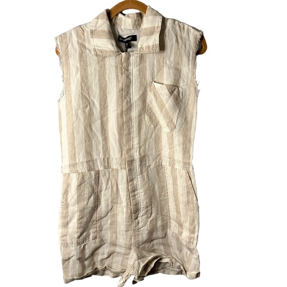 BLANKNYC Striped Linen Romper In Changing Lanes NWT - Picture 5 of 7